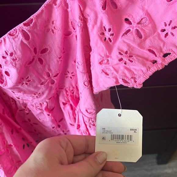 Altar’d State Pink Eyelet Puff Sleeve Top - Picture 4 of 6